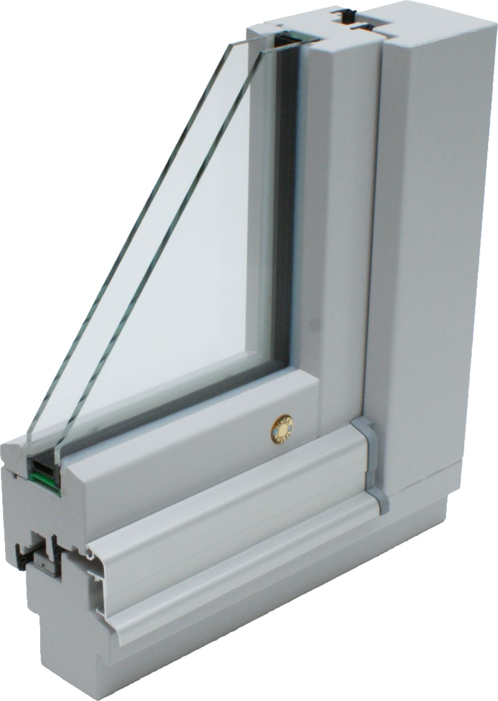 Schnitt des kompakt 68 Holzfensters